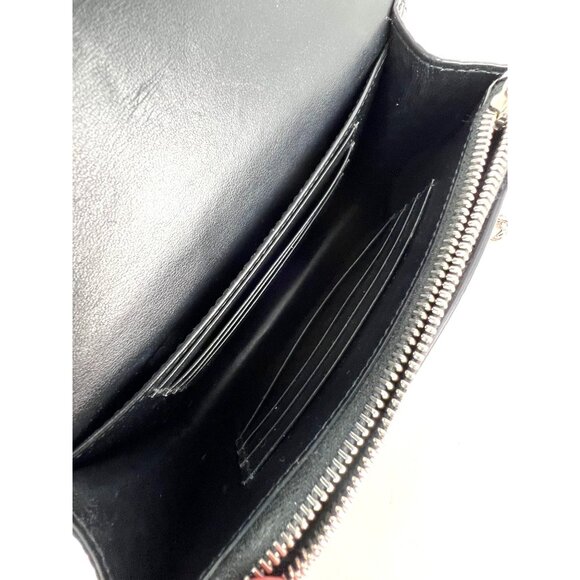 Saint Laurent Black Leather Sunset Wallet on a Chain Crocodile Embossed Bag - Picture 11 of 15